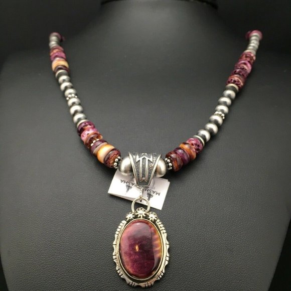 Women's Gift Navajo Purple Necklace Pendant Ln 22 - Picture 8 of 12